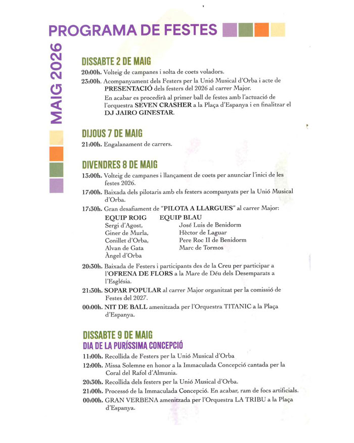 Orba Fiesta May 26